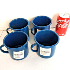 Set Of 4 - GSI Outdoors Blue Enamelware Graniteware 18 oz. Coffee Mug Cup -NEW