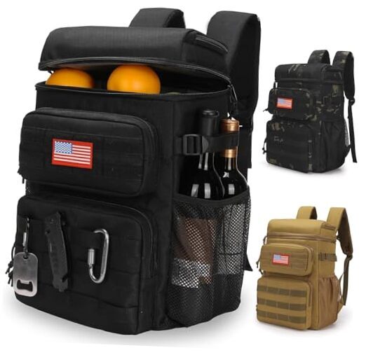 Mochila táctica enfriador, suave ligero refrigerador a prueba de fugas negro