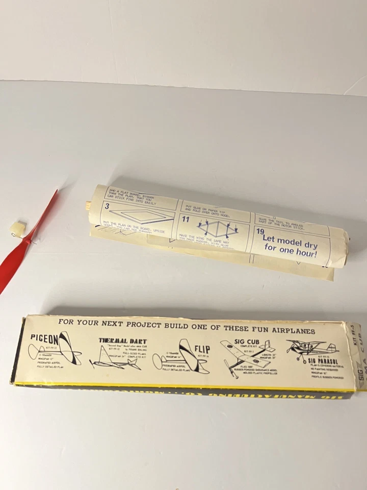 Vintage SIG AMA CUB Flying Model Rubber Band Powered Airplane No Rubber Band - Image 4 of 4