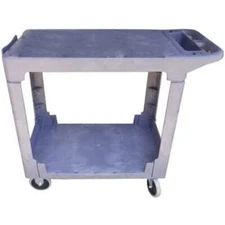 Flat Top 2 Shelves Plastic Service Utility Cart Small