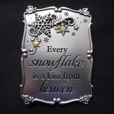 NEW Mini Plaque/Ornament ''Every SNOWFLAKE is a kiss from heaven'', from Ganz