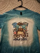 Trendy Size S cool,nurse, bleached sublimated t-shirt # Nurselife, nurse, gift 