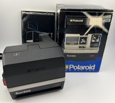Vintage Polaroid Sun 600 LMS Instant Film Flash Land Camera W Strap Manual Box