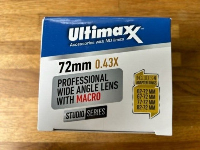 Ultimaxx .43X72 WEITWINKELOBJEKTIV mit 62/72, 67/72, 77/72 RINGEN