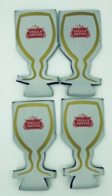 NEW Lot of 4 Stella Artois Koozie Cooler 7'' x 4'' Glass Shaped For Can or Bottle
