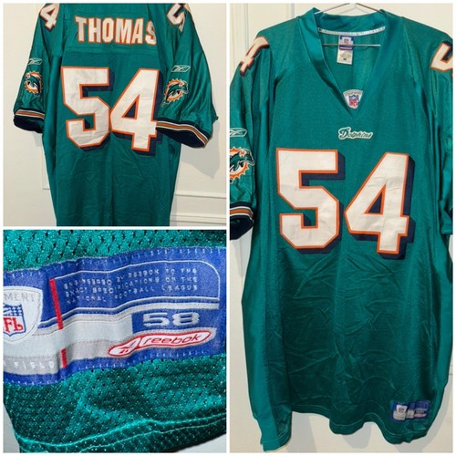 Custom Zach Thomas Miami Dolphins Teal Jersey - Unsigned, Sewn
