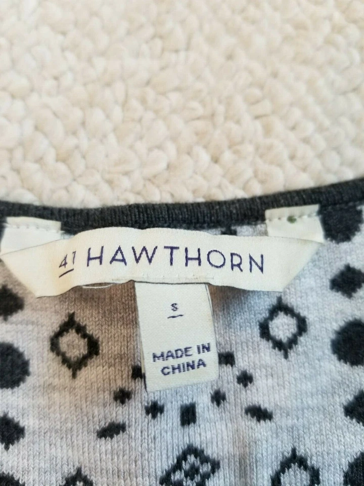 Vestido suéter para mujer-41 HAWTHORN-gris oscuro/ claro estampado rayón tejido slvlss-S Foto 4 de 4