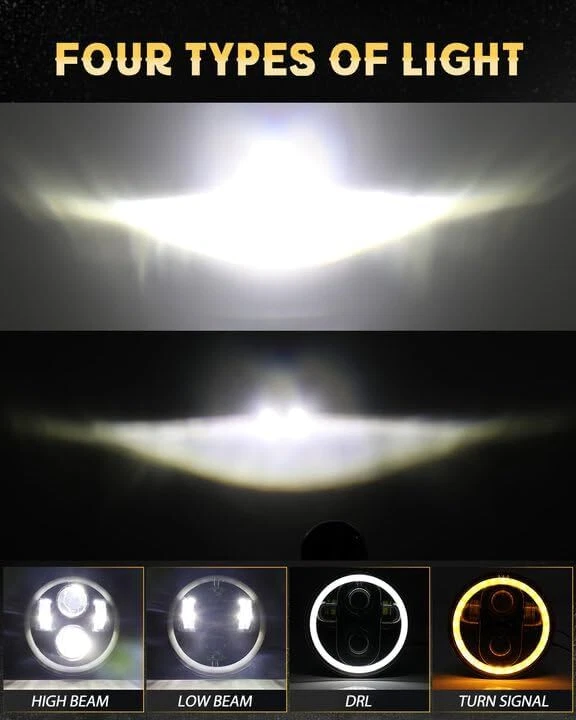 Faro proyector LED redondo de 5,75"" 5-3/4"" para Honda VTX1300 C R S VTX1800F3 Foto 3 de 4