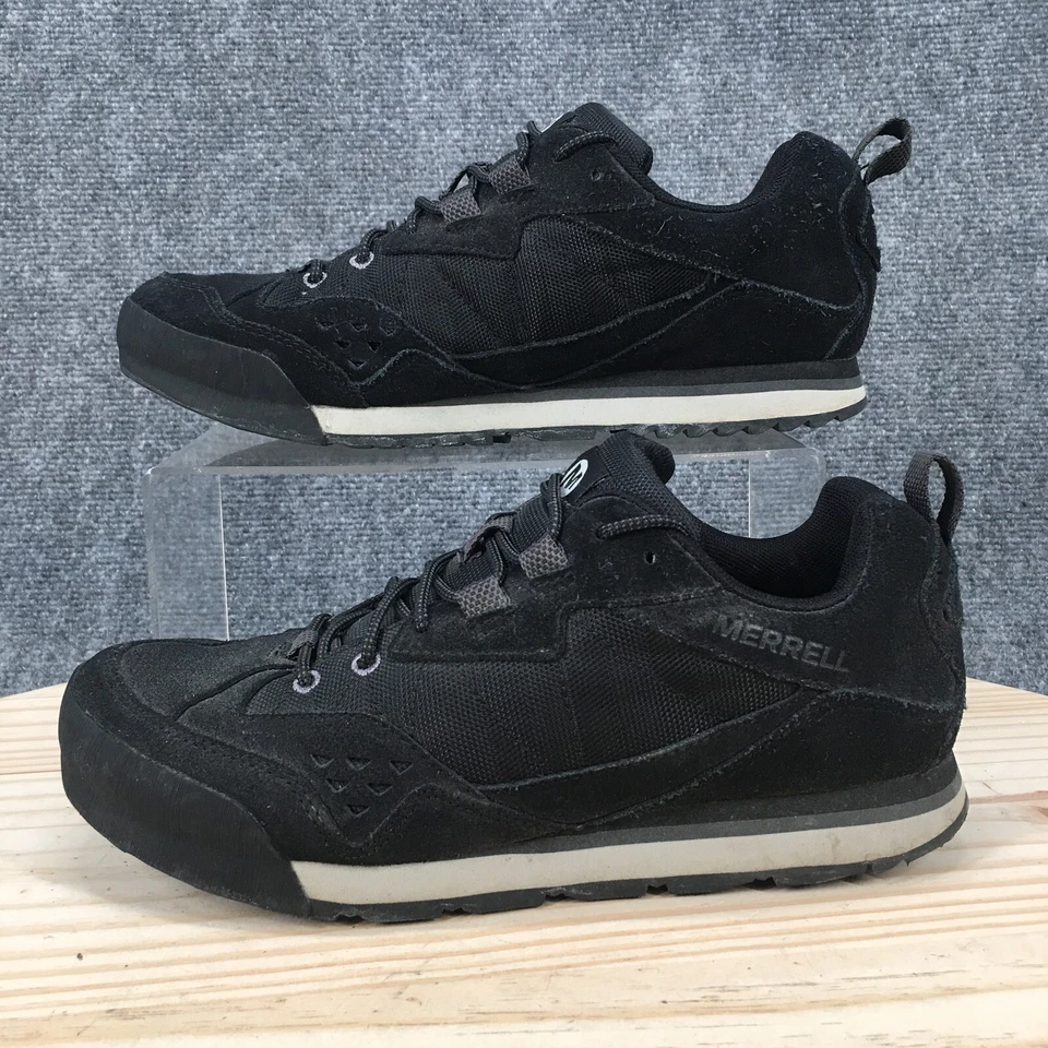 Merrell Zapatos Para Hombres 7 Jet Con Cordones Parte Superior Baja Tenis para Caminar J92797 Negro Gamuza Foto 2 de 4