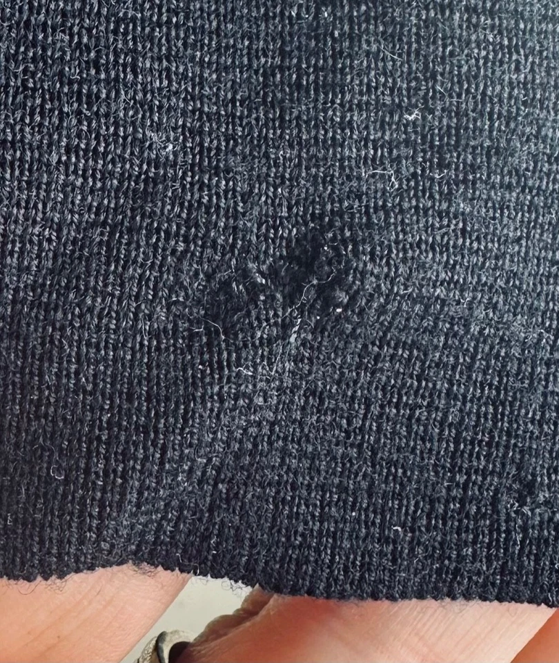 Tory Burch Turtleneck Sweater Medium 100% WOOL Navy Blue Grommet Quiet Luxury ^ - Image 4 of 4