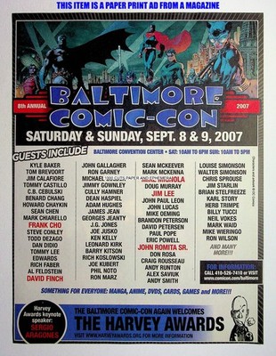 Baltimore Comic-Con Convention 2007 Catwoman Batman Print Magazine Ad Poster