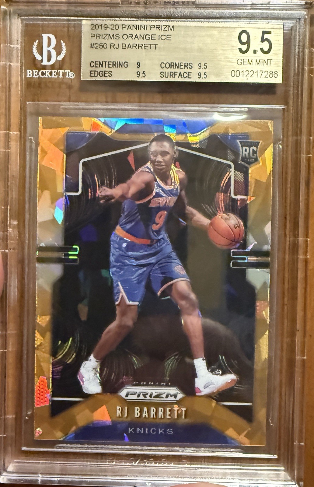 2019-20 Panini Prizm Rookie RJ Barrett #250 Orange Ice Prizm (RC)