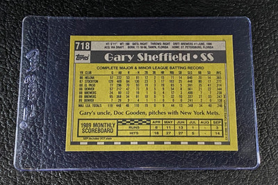 1990 Topps Blank Front Error Gary Sheffield #718 Rare Baseball Card Err Misprint
