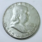 1955 Franklin Half Dollar 90% Silver Circulated Coin Free Shipping #8292