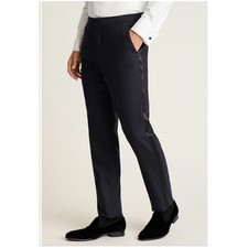 Pantalone smoking lana italiana elasticizzato Bonobos Empire vestibilità atletica blu navy 32x37UH sposo