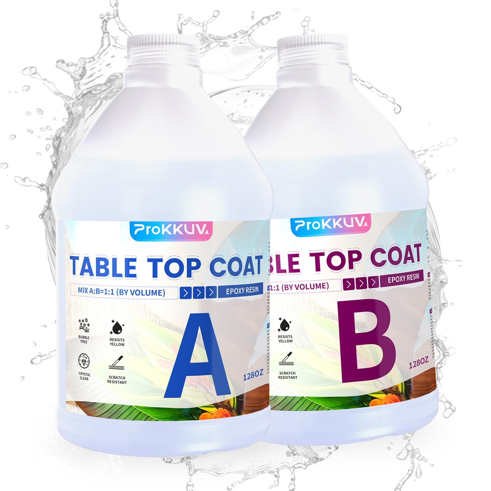 Crystal Clear 2 Gallon Table Top Epoxy Resin Kit UV UC Food Safe High Gloss