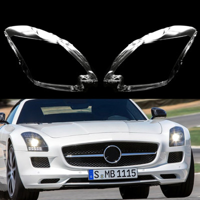 LH+RH Pair Headlight Lens Shell Lampshade Cover For Mercedes-Benz SLS AMG 10-15