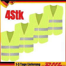 4 X Warnwesten Warnweste KFZ Auto Reflektorweste Erwachsene 360° Reflektierend