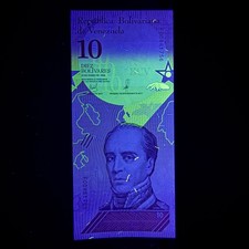 🇻🇪 Venezuela 10 Bolivar Soberano Banknote 2018 P103 Currency Under UV Light