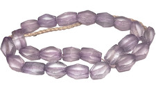 Beads, Recycled Glass Strand, Light Purple, 18 mm, 23 Pcs, 2.5 mm Bead Holes
