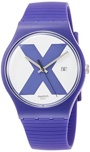 SWATCH スウォッチ XX-RATED Swatch SUOV401 Xx-rated 41mm Men's Purple Silicone Watch for