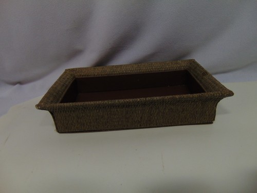 Gus Great Useful GUS Brown  Paper Rattan Guest holding Tray 10" x6" x2 1/2" - Picture 3 of 6