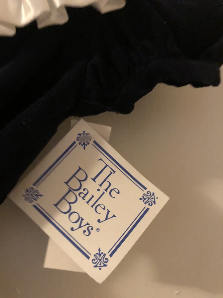 Bailey Boys Classic Dark Blue Dress Float Ruffled Trim Girls Size 24M NWT New! - Image 3 of 4