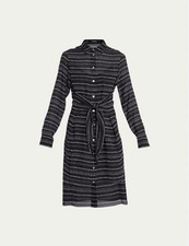 Theory Tie Waist Silk Shirtdress In Black Size L Excellent Condition New W Tags