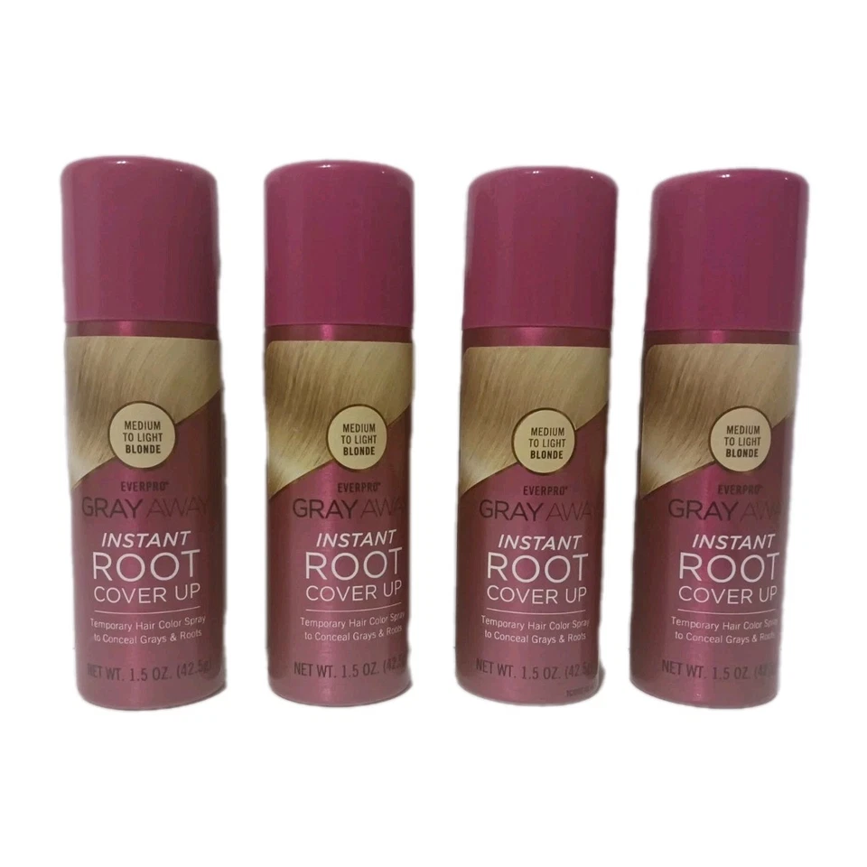 Paquete de 4 Everpro GRAY AWAY spray instantáneo de cobertura de raíces rubio medio a claro 1,5 oz Foto 3 de 4