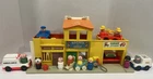 Vintage 1973 Fisher Price Family Village Barber Shop Play Set  + 18 Accessories