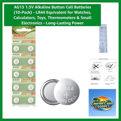 1.5V AG13 Button Cell Batteries - Leak-Resistant & Versatile 10-Pack
