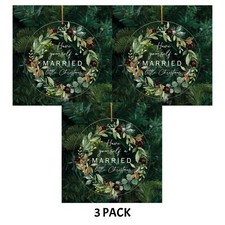 3PK First Christmas Married Ornament Wedding Gift Keepsake Holiday Decor B49