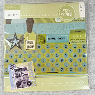Perfect Pages by Colorbok Scrapbook Kit - 8x8- ALL BOY theme