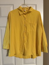 Women  s Yellow Size M 2-Piece Set   Sleeveless Button-Up Top  Pants - Brand New
