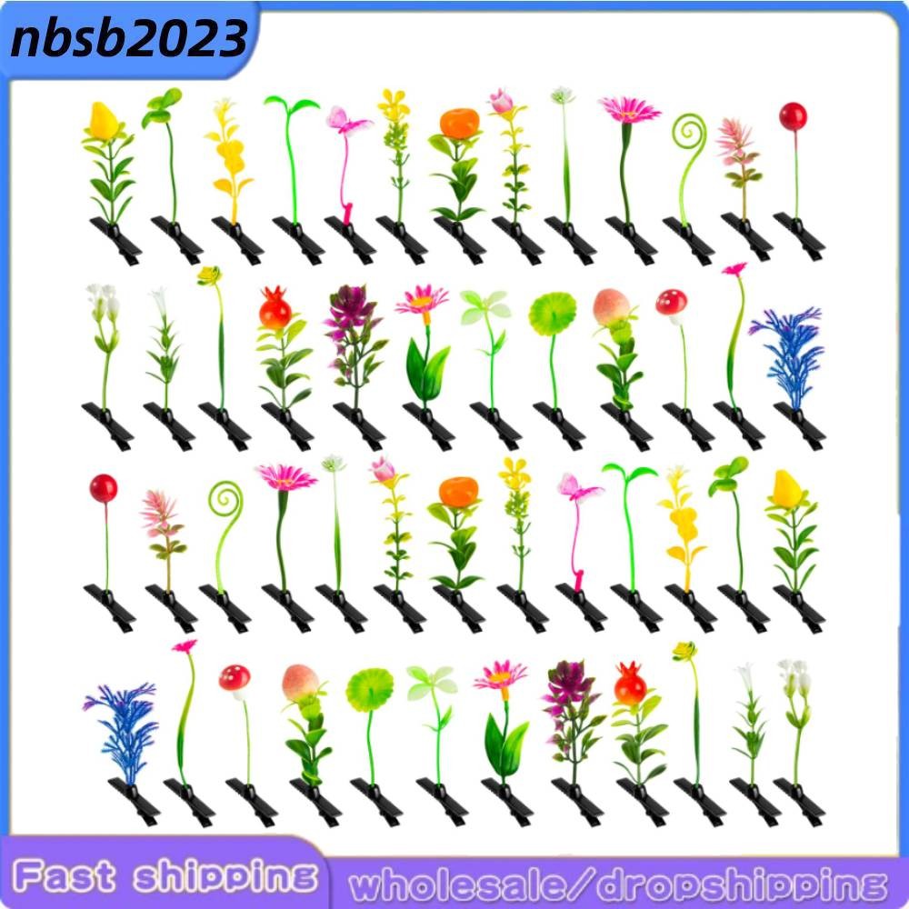 50Pcs Mixed Style Sprout Clips for Plants Hair Accessories Rave Grass Clips US