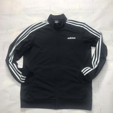 Adidas Men  s Essentials Warm-Up 3-Stripes Track Jacket Zip Up Black L
