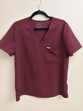 Figs Technical Collection Dark Magenta One Pocket Scrub Top Sz Large