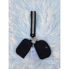 Lululemon Dual Pouch Wristlet Wallet Accessory Keychain Bag Black BEST PRICE