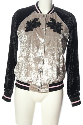 OVS Bomberjacke Damen Jacke Gr. DE 34 silberfarben-schwarz Elegant