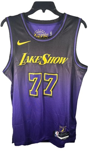 NWT! #77 Luka Doncic Los Angeles Lakers Purple Basketball Jersey SZ 48 Large! - Picture 1 of 3