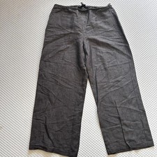 Eileen Fisher Linen Wide Leg Pants S Brown Lagenlook Coastal Travel Capsule