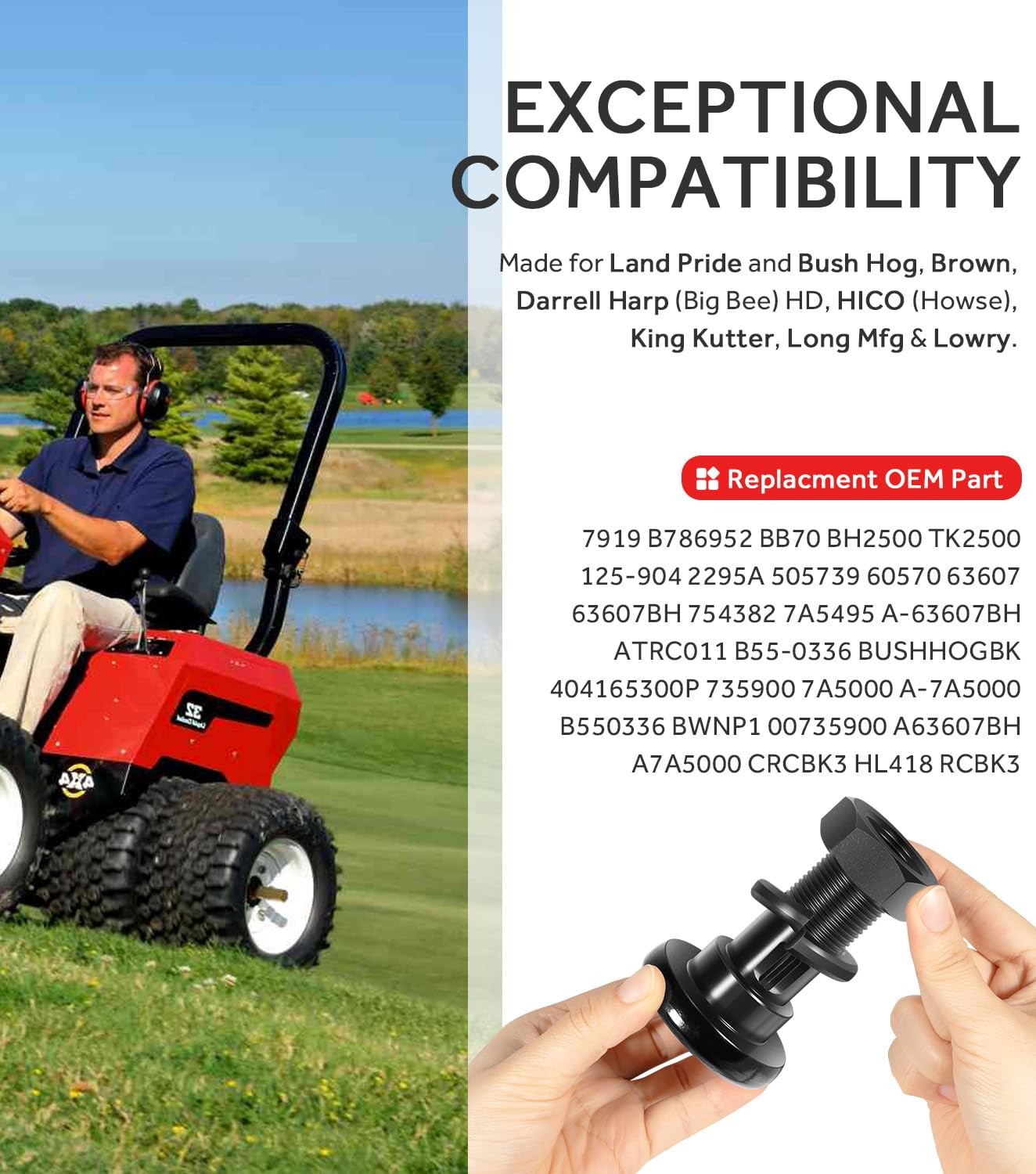 Rotary Cutter Blade Bolt W/ Nuts & Lock Washers for Bush Hog Rotary Cutter Blade