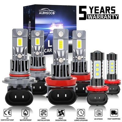 For Toyota Highlander 2014-2017 2018 2019 LED Headlight Hi Lo+Fog Light Bulb Kit