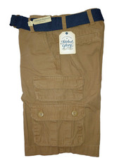 Boys - Faded Glory - Cargo Shorts with Woven Belt - Desert Camel / Brown -Size 8