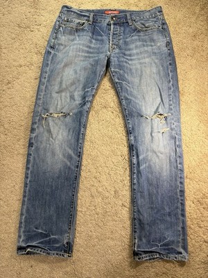 Ed Hardy Christian Audigier Straight Leg Jeans Men 33x32 Button Fly Distressed