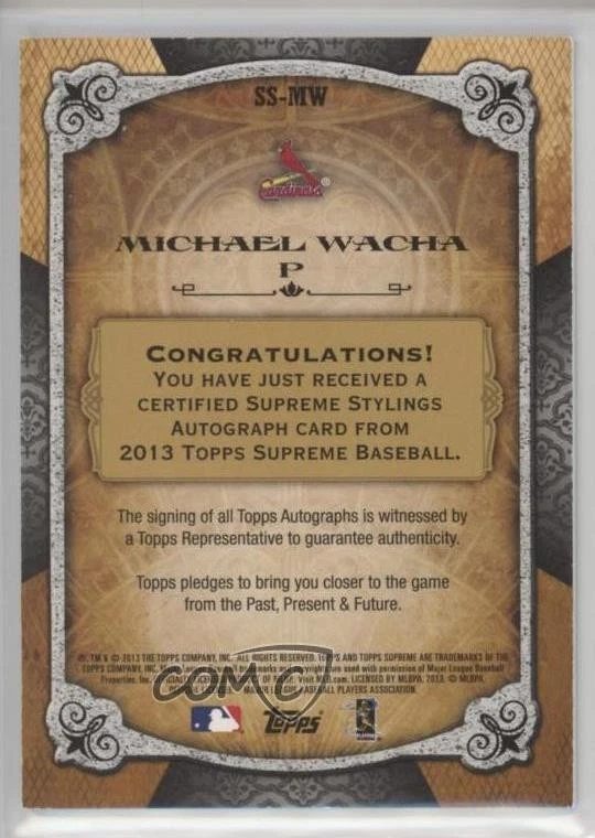 2013 Topps Supreme Stylings Green /10 Michael Wacha #SS-MW Rookie Auto RC - Image 2 of 2