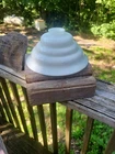 Vintage Mid-Century White Milk Glass Beehive Art Deco Lamp Shade