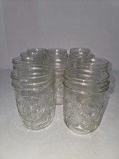 Set of 11 Pre Owned Vintage BALL Fruit Embossed Half Pint Canning Jars