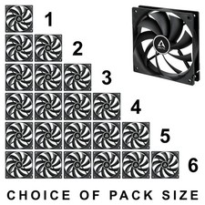 Arctic F12 TC Black 120mm Extra Quiet Case Fan 1350 RPM 53 CFM 12V 3-Pin Pack