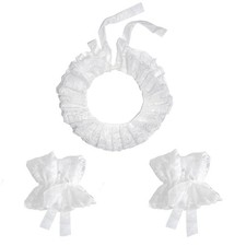 Clown Collar and Cuffs,Jester Neck Ruffle Lace Detachable Clown Costume Acces...